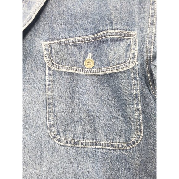 Levi Strauss Jacket Mens XL Blue Denim Fleece Lined Workwear Western Button - Picture 6 of 13